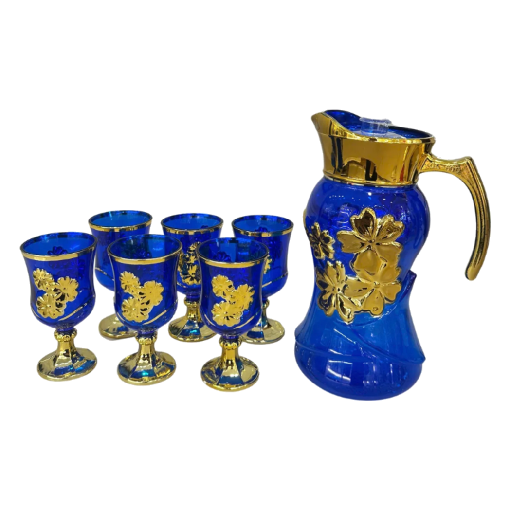 Set Binh Nuoc Thuy Tinh Grand Marquis Bleu Saphir Glass 7pcs-Set bình nước Carafe & Glassware Ensemble-CẬU HAI HOME DECOR
