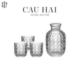 SET BÌNH NƯỚC THUỶ TINH LUXURY D.O UP DOWN CUP-CẬU HAI HOME DECOR