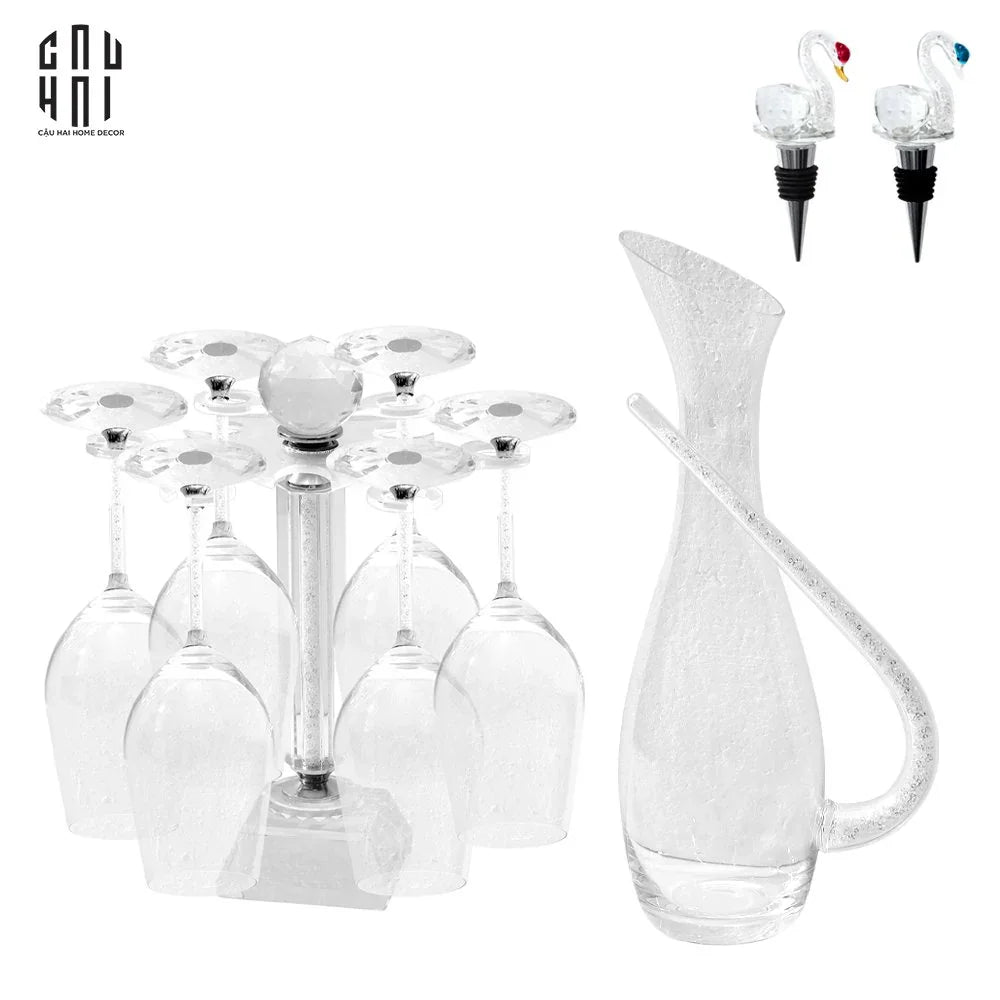 SET BÌNH LIQUOR DECANTER CARLTON LEATHER BOX-CẬU HAI HOME DECOR