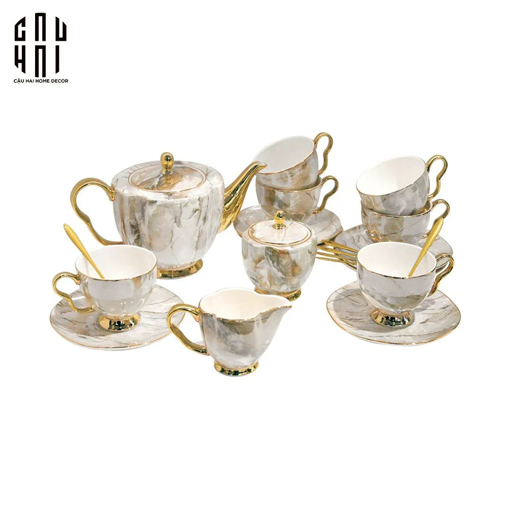 SET BÌNH TRÀ DOLCE LUXURY 21PCS-CẬU HAI HOME DECOR