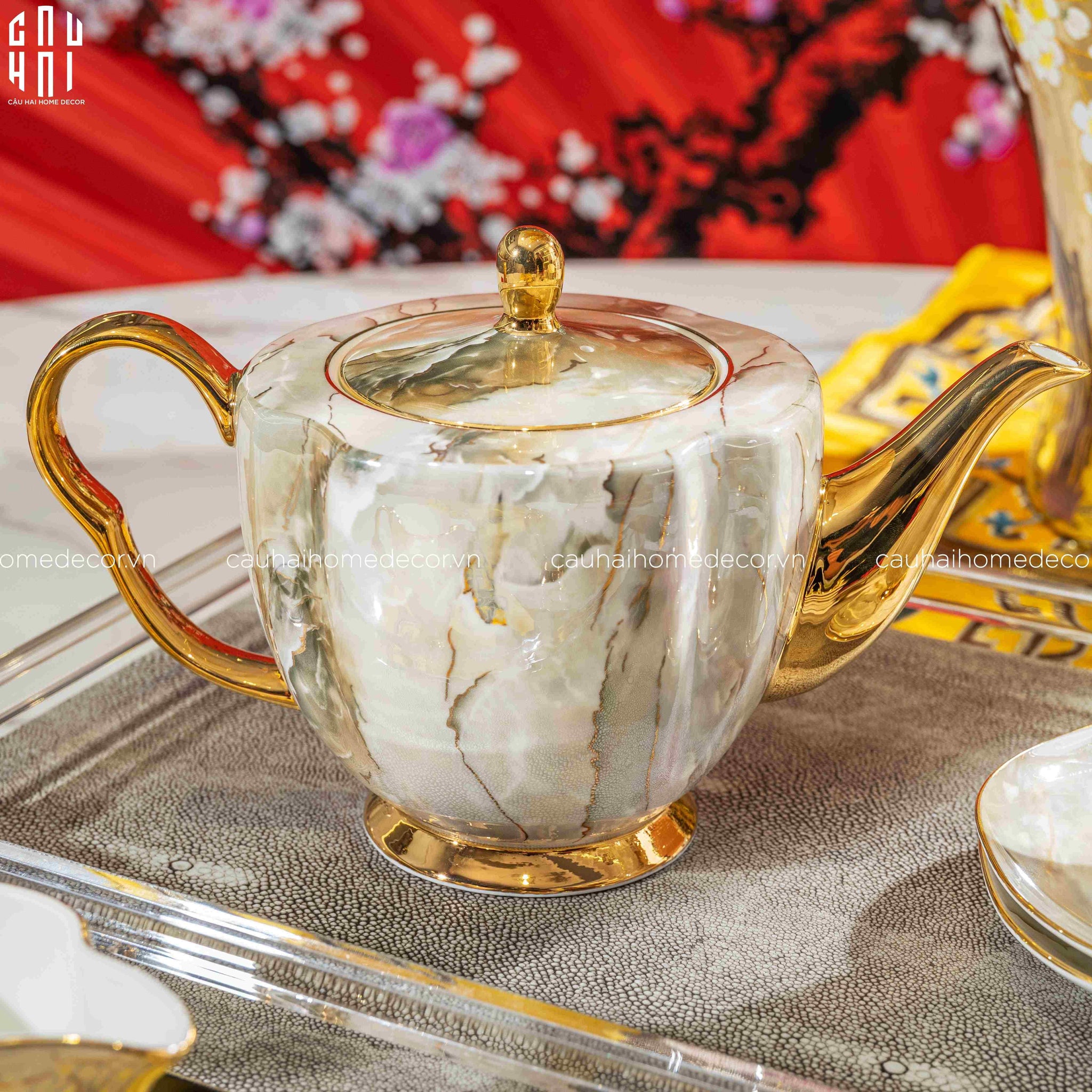 SET BÌNH TRÀ DOLCE LUXURY 21PCS-CẬU HAI HOME DECOR