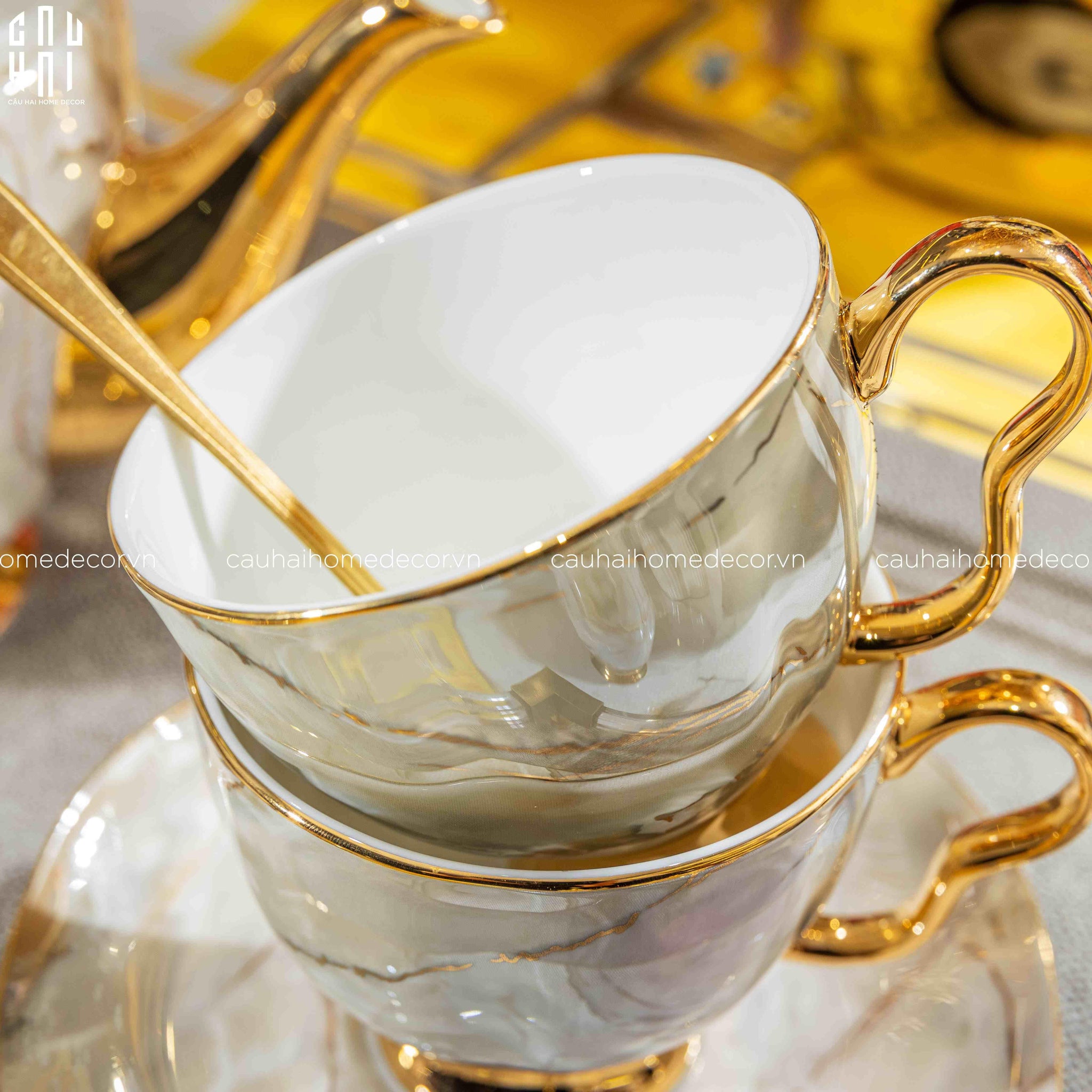 SET BÌNH TRÀ DOLCE LUXURY 21PCS-CẬU HAI HOME DECOR