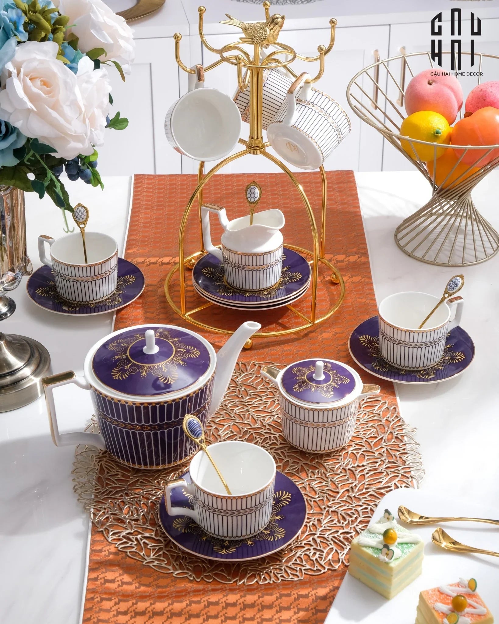 SET BÌNH TRÀ ELIZABETH - 042025-CẬU HAI HOME DECOR