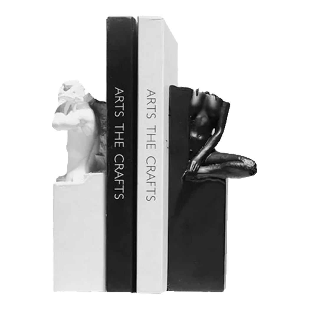 Set Tượng Chặn Sách Trang Trí Black & White Statues 6x18