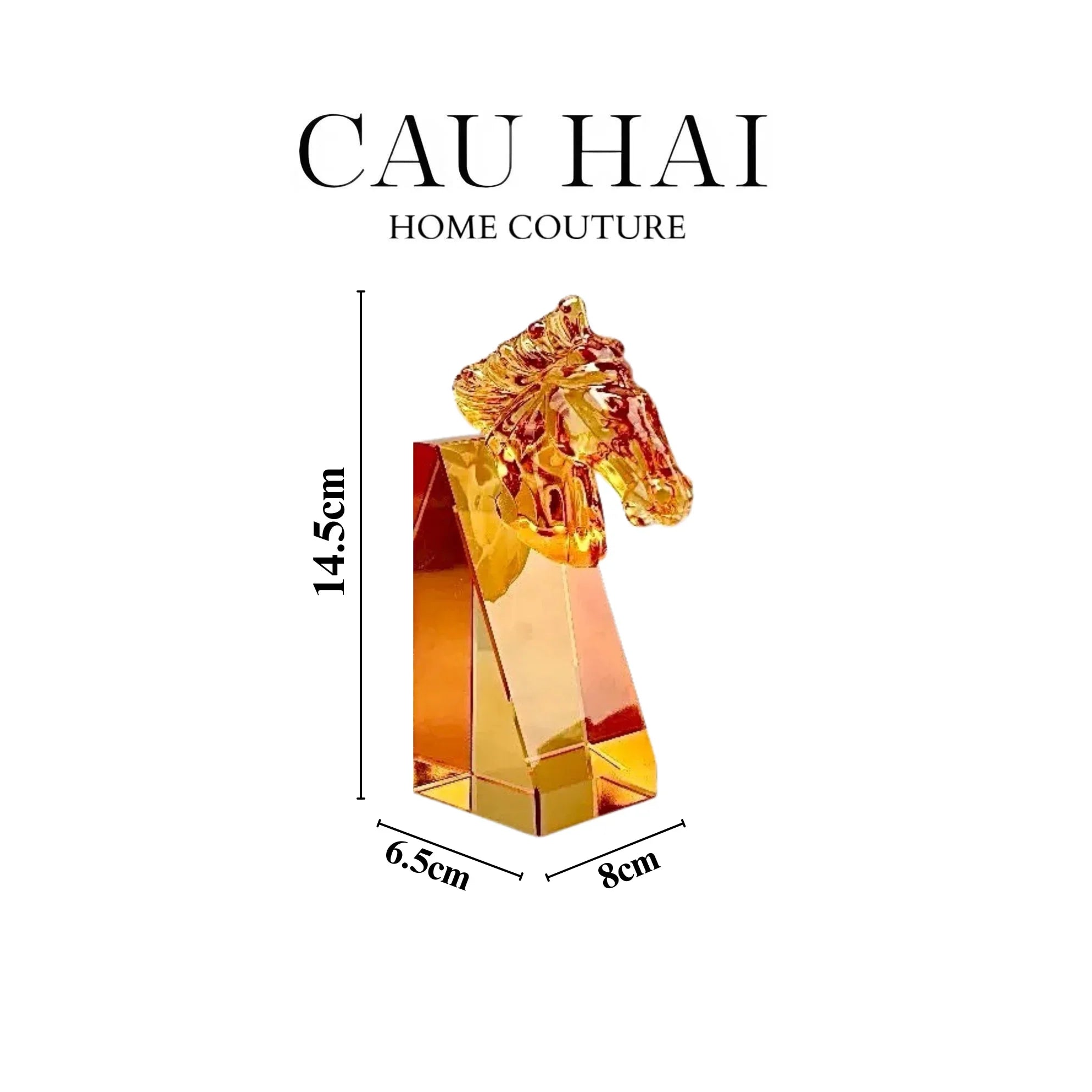 Set Chặn Sách Pha Lê Cavallier Ambré-CẬU HAI HOME DECOR