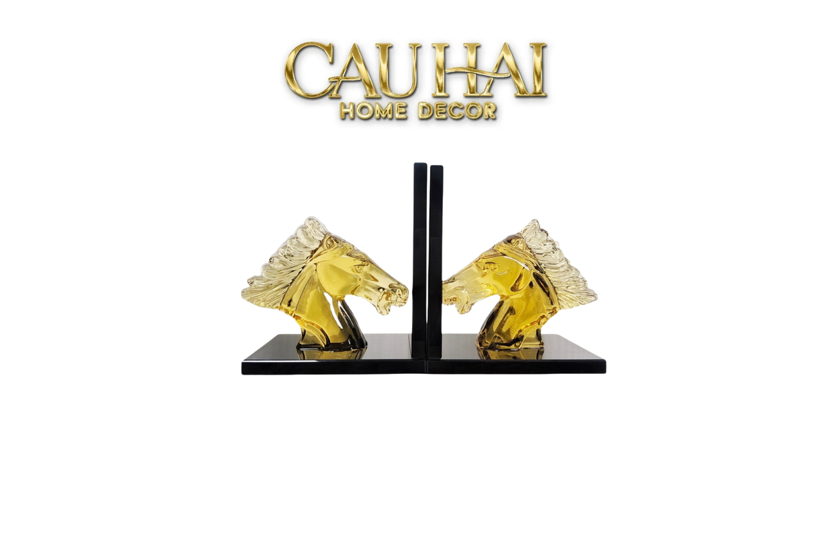 Set Chặn Sách Pha Lê Cristalleries Ésquetre De Cheval-TƯỢNG TRANG TRÍ-CẬU HAI HOME DECOR