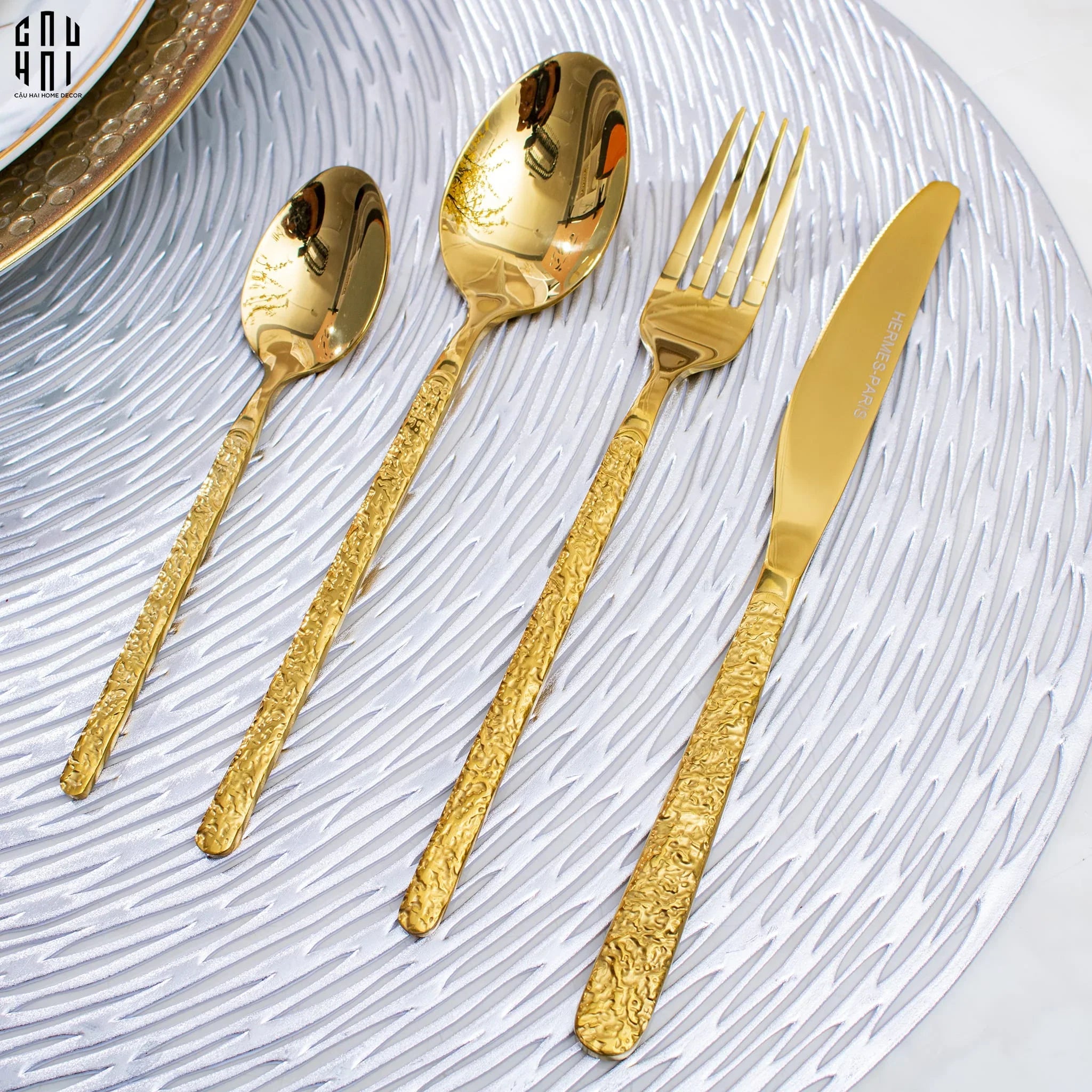 Set Dao Muỗng Nĩa 24 Món Glorious By Herm. Golden Premium Family's Cutlery 24Pcs-CẬU HAI HOME DECOR