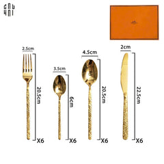 Set Dao Muỗng Nĩa 24 Món Glorious By Herm. Golden Premium Family's Cutlery 24Pcs-CẬU HAI HOME DECOR