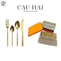 Set Dao Muỗng Nĩa 24 Món Glorious By Herm. Golden Premium Family's Cutlery 24Pcs-CẬU HAI HOME DECOR