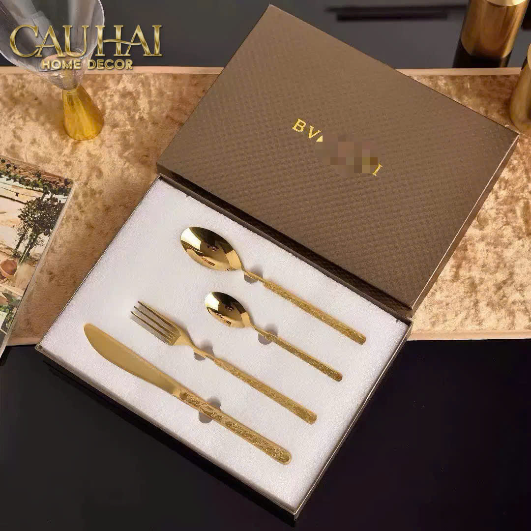 Set Dao Muỗng Nĩa 4 Món Golden Belle Vie Luxe Prestige Dinner Cutlery 4pcs - CẬU HAI HOME DECOR