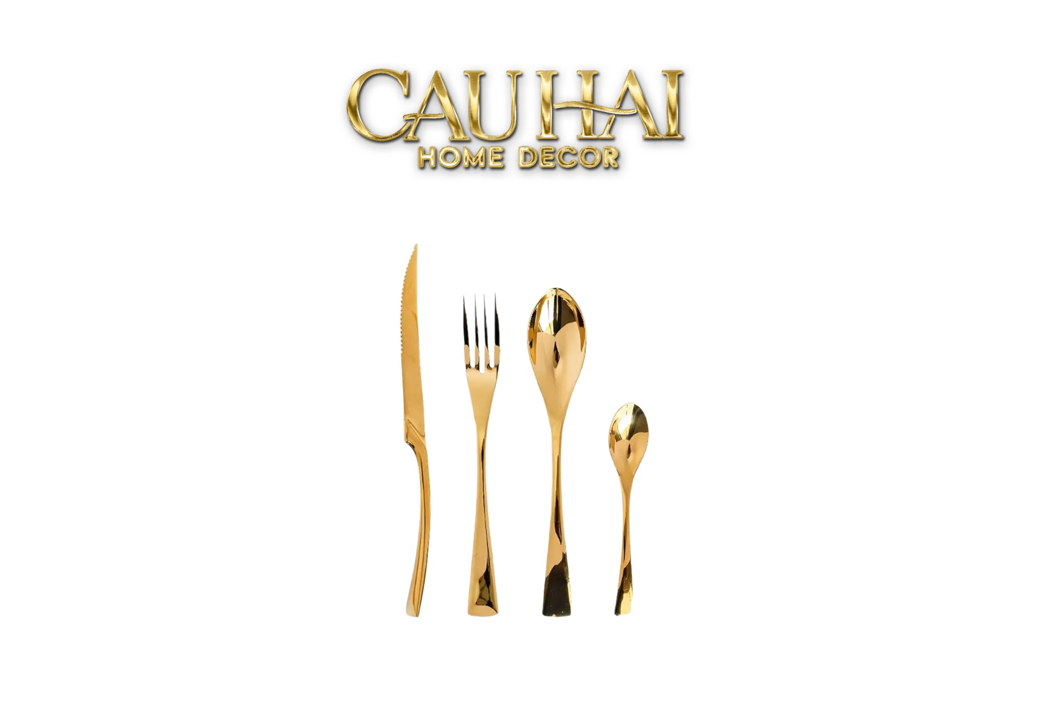 Set Dao Muỗng Nĩa 4 Món H Class Golden Attelage Noble Dinner Cutlery 4pcs-CẬU HAI HOME DECOR