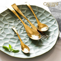 Set Dao Muỗng Nĩa 4 Món H Class Golden Attelage Noble Dinner Cutlery 4pcs-CẬU HAI HOME DECOR