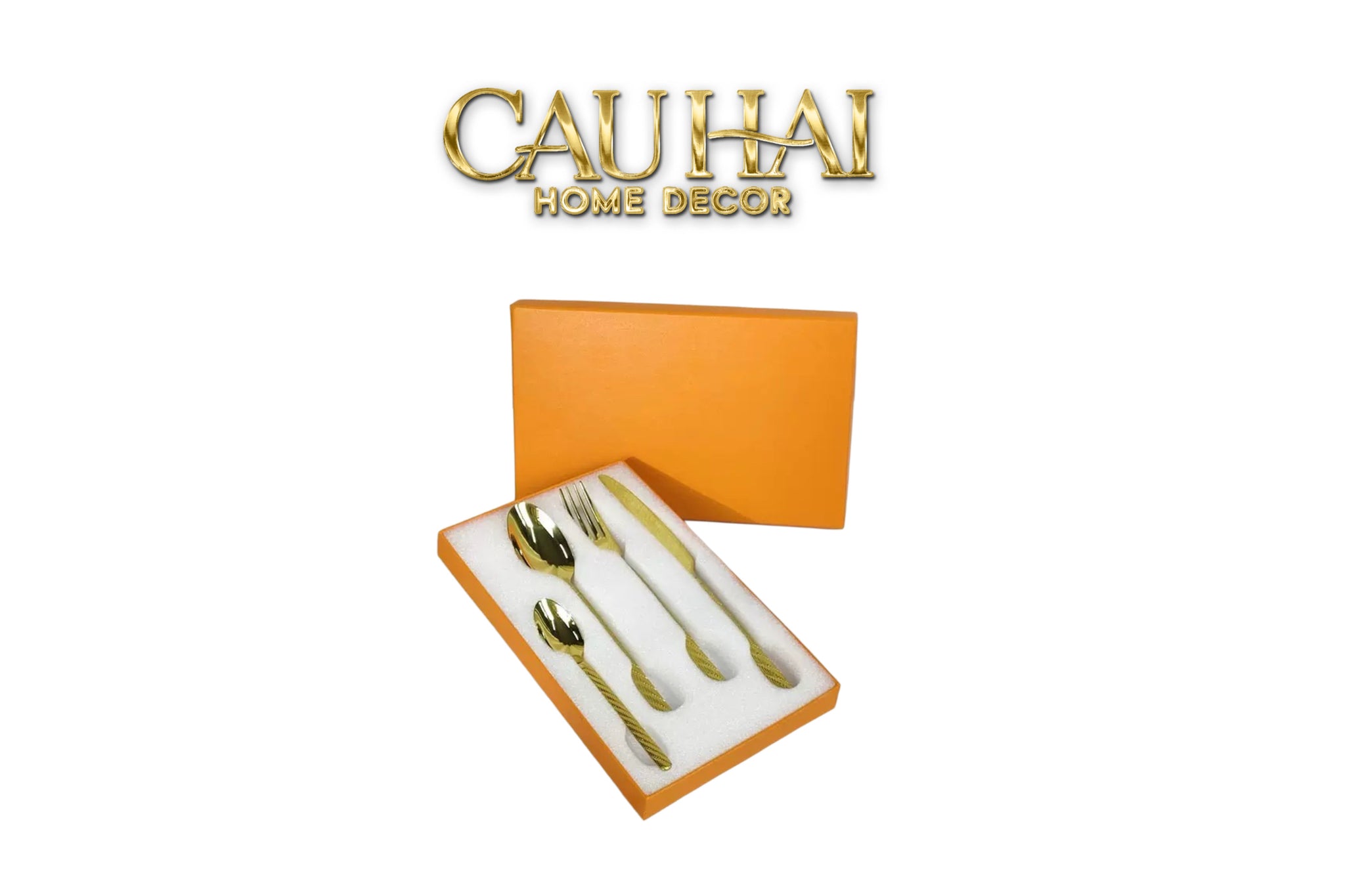 Set Dao Muỗng Nĩa 4 Món Impérial Sand Gold H Class Dinner Cutlery 4pcs-CẬU HAI HOME DECOR