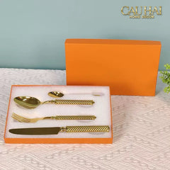 Set Dao Muỗng Nĩa 4 Món Impérial Sand Gold H Class Dinner Cutlery 4pcs-CẬU HAI HOME DECOR