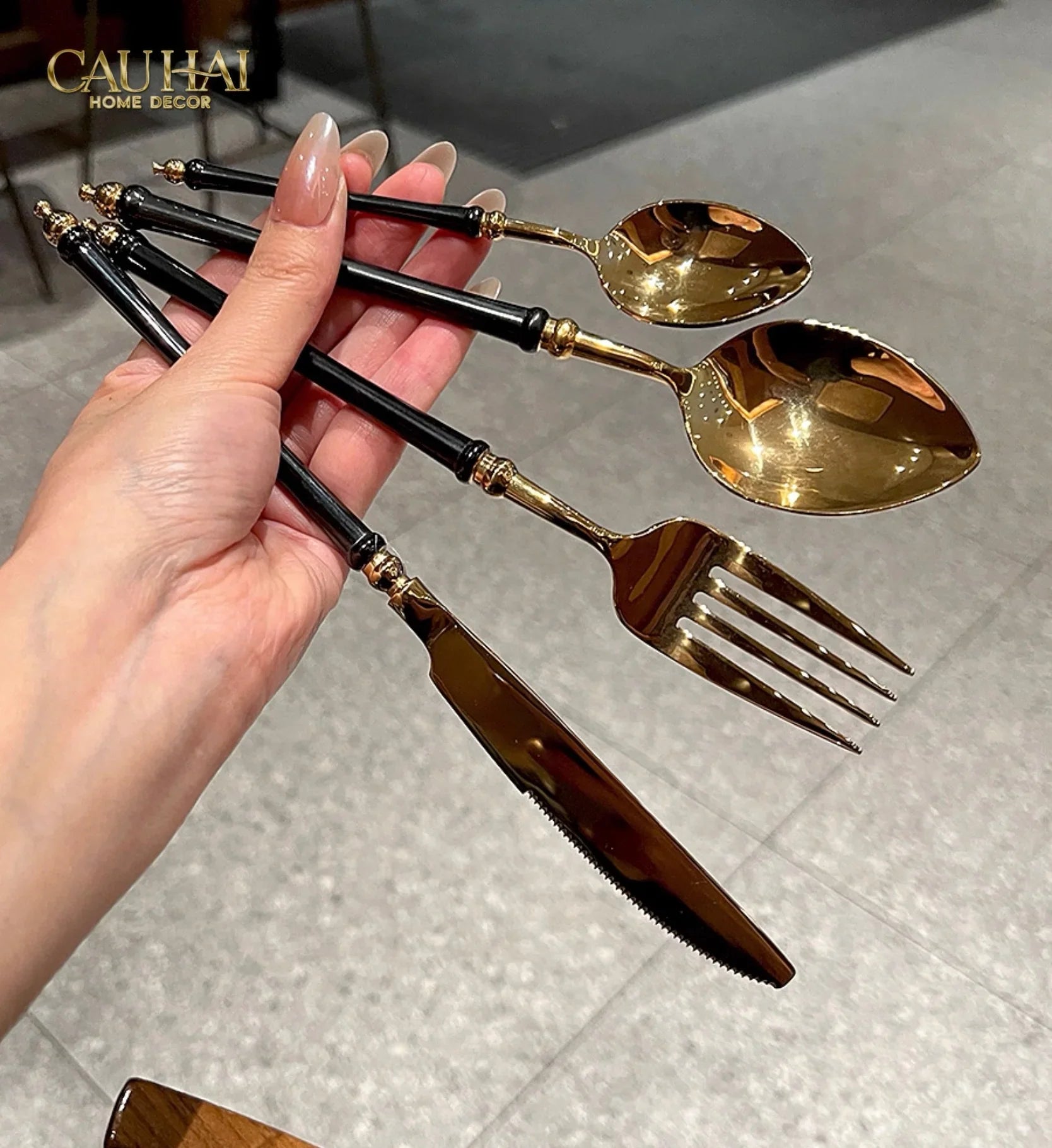 Set Dao Muỗng Nĩa 4 Món Phantom Premium Dinner Cutlery 4Pcs-CẬU HAI HOME DECOR