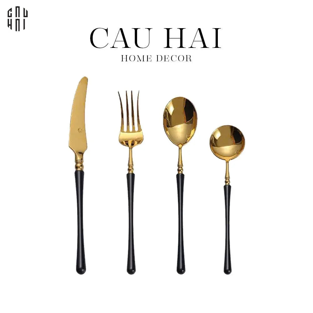 SET DAO NĨA BLACK PHANTOM 4PCS - CUTLERY PHANTOM 4PCS-CẬU HAI HOME DECOR