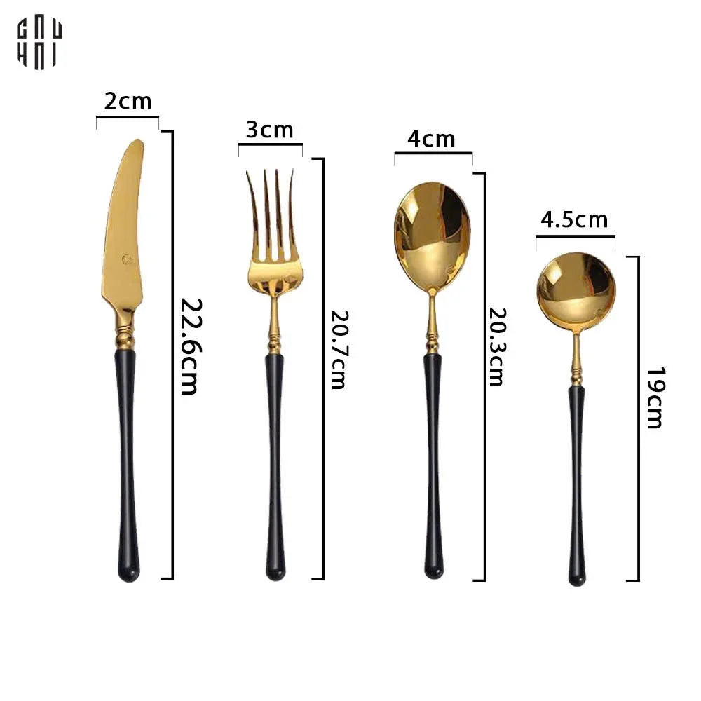 SET DAO NĨA BLACK PHANTOM 4PCS - CUTLERY PHANTOM 4PCS-CẬU HAI HOME DECOR