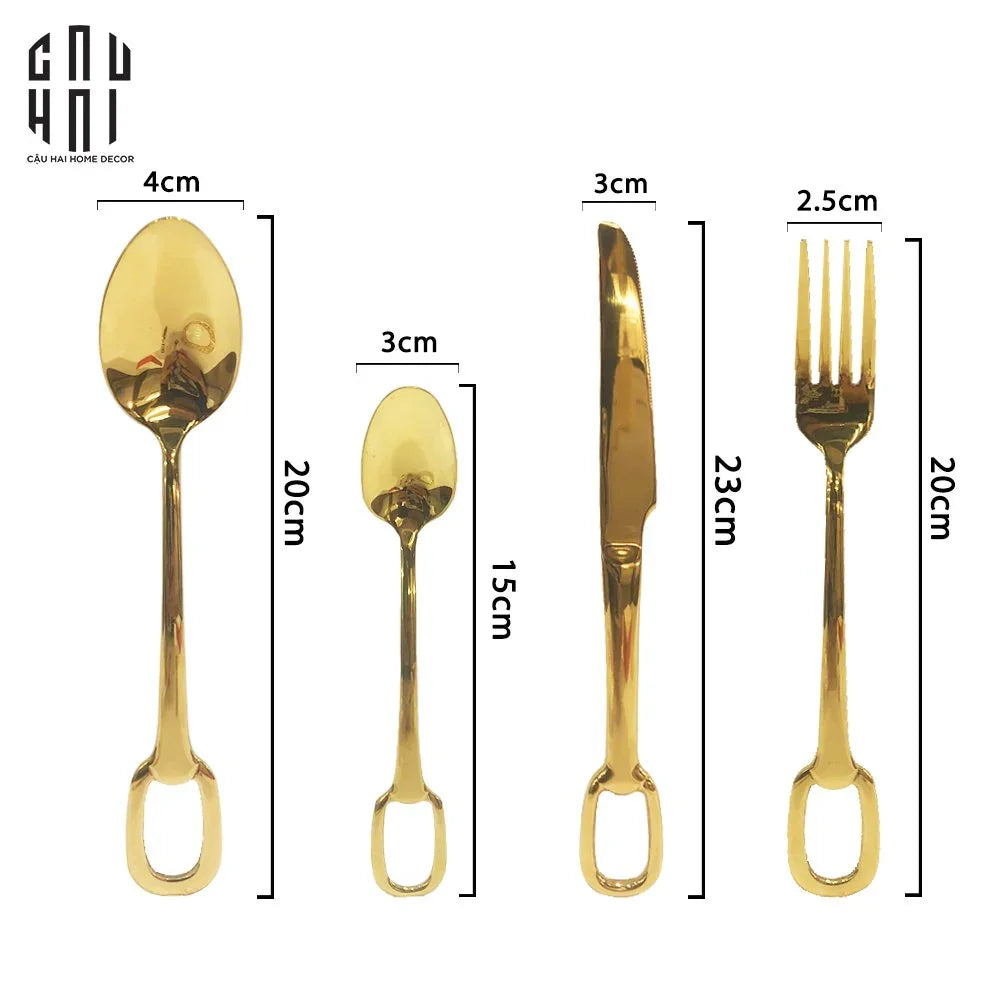SET DAO NĨA ELITE 4PCS - CUTLERY ELITE 4PCS FULL BOX-CẬU HAI HOME DECOR