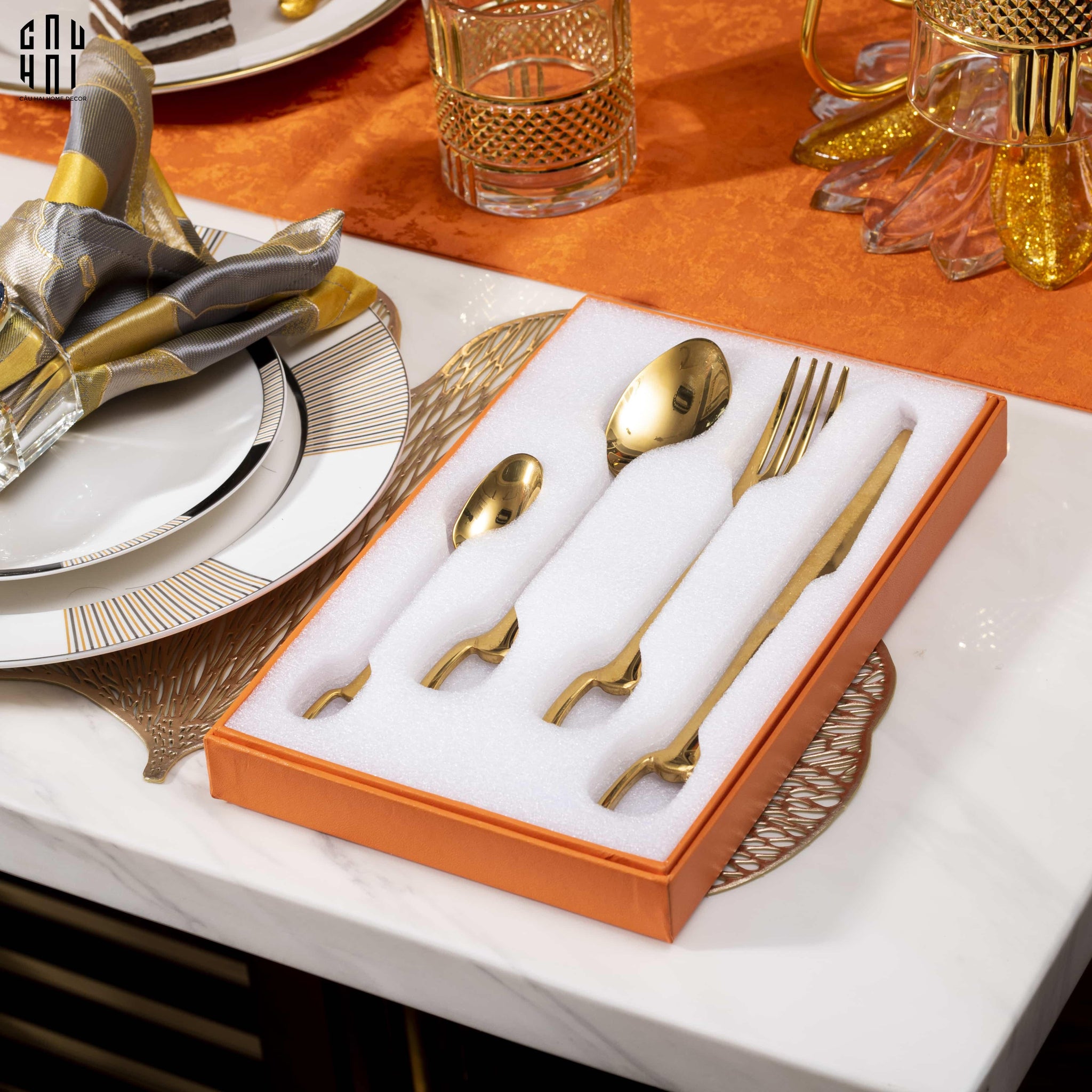 SET DAO NĨA ELITE 4PCS - CUTLERY ELITE 4PCS FULL BOX-CẬU HAI HOME DECOR