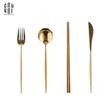 SET DAO NĨA GOLDEN 4PCS - CUTLERY GOLDEN 4PCS-CẬU HAI HOME DECOR
