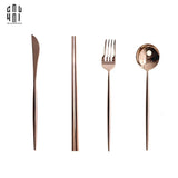 SET DAO NĨA ROSE GOLD 4PCS - CUTLERY ROSE GOLD 4PCS-CẬU HAI HOME DECOR