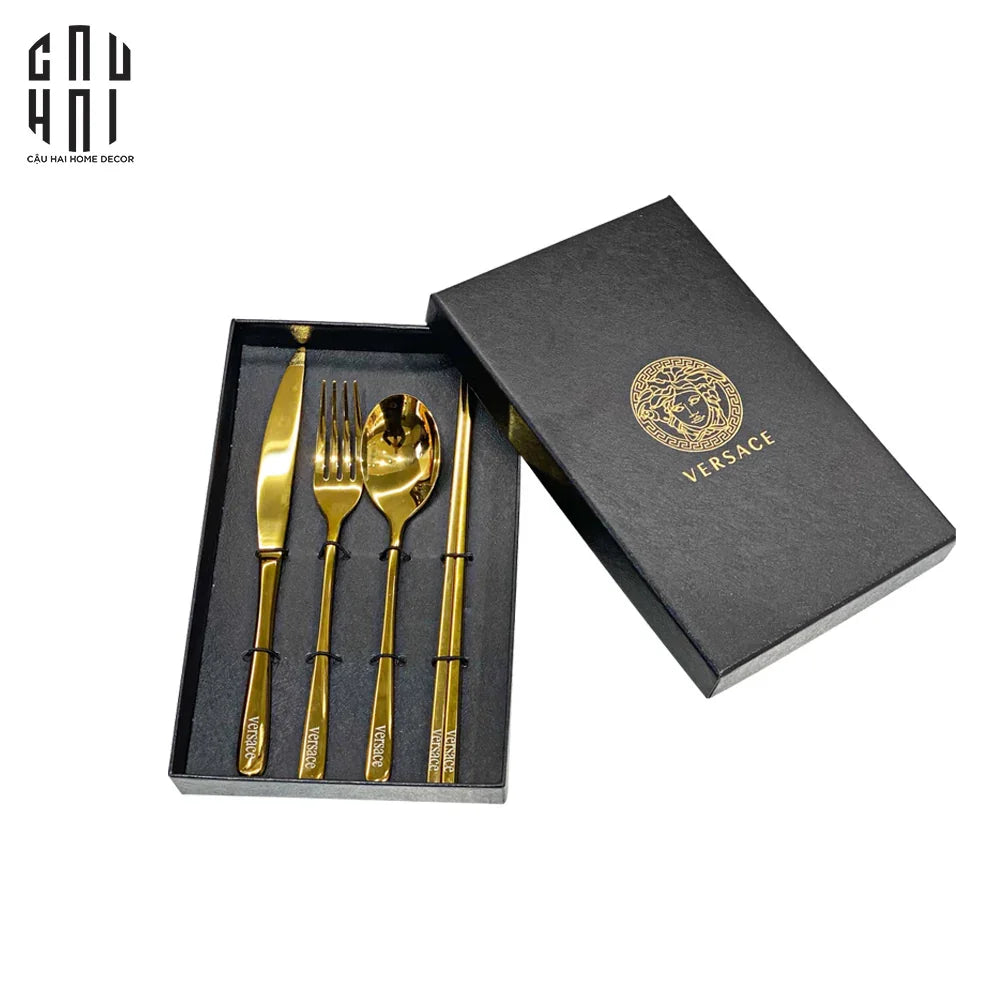 SET DAO NĨA VERSACE - SET CUTLERY VERSACE 4PCS SS25-CẬU HAI HOME DECOR