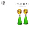 SET ĐẾ NẾN PHA LÊ - CANDLE GEM – EMERALD & CITRINE-CẬU HAI HOME DECOR