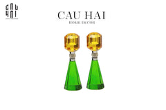 Set Đế Nến Pha Lê - Candle Gem – Emerald & Citrine-CẬU HAI HOME DECOR