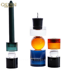 Set Đế Nến Pha Lê Đa Sắc Hừng Đông - Cristalleries Amber Dawn Candle Holders 6.5x16 5x11-ĐẾ NẾN-CẬU HAI HOME DECOR