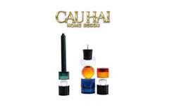 Set Đế Nến Pha Lê Đa Sắc Hừng Đông - Cristalleries Amber Dawn Candle Holders 6.5x16 5x11-ĐẾ NẾN-CẬU HAI HOME DECOR