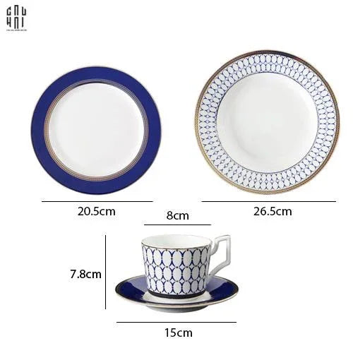 Set Đĩa Bàn Tiệc Âu Ogilvy Banquet Plates 4 Pcs Élégance Cobalt Blue Dinnerware Sets-CẬU HAI HOME DECOR