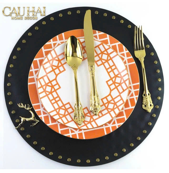 Set Đĩa Dinner Gốm Sứ Lattice Atelier Cognac 2pcs-SET CHÉN DĨA-CẬU HAI HOME DECOR-CẬU HAI HOME DECOR