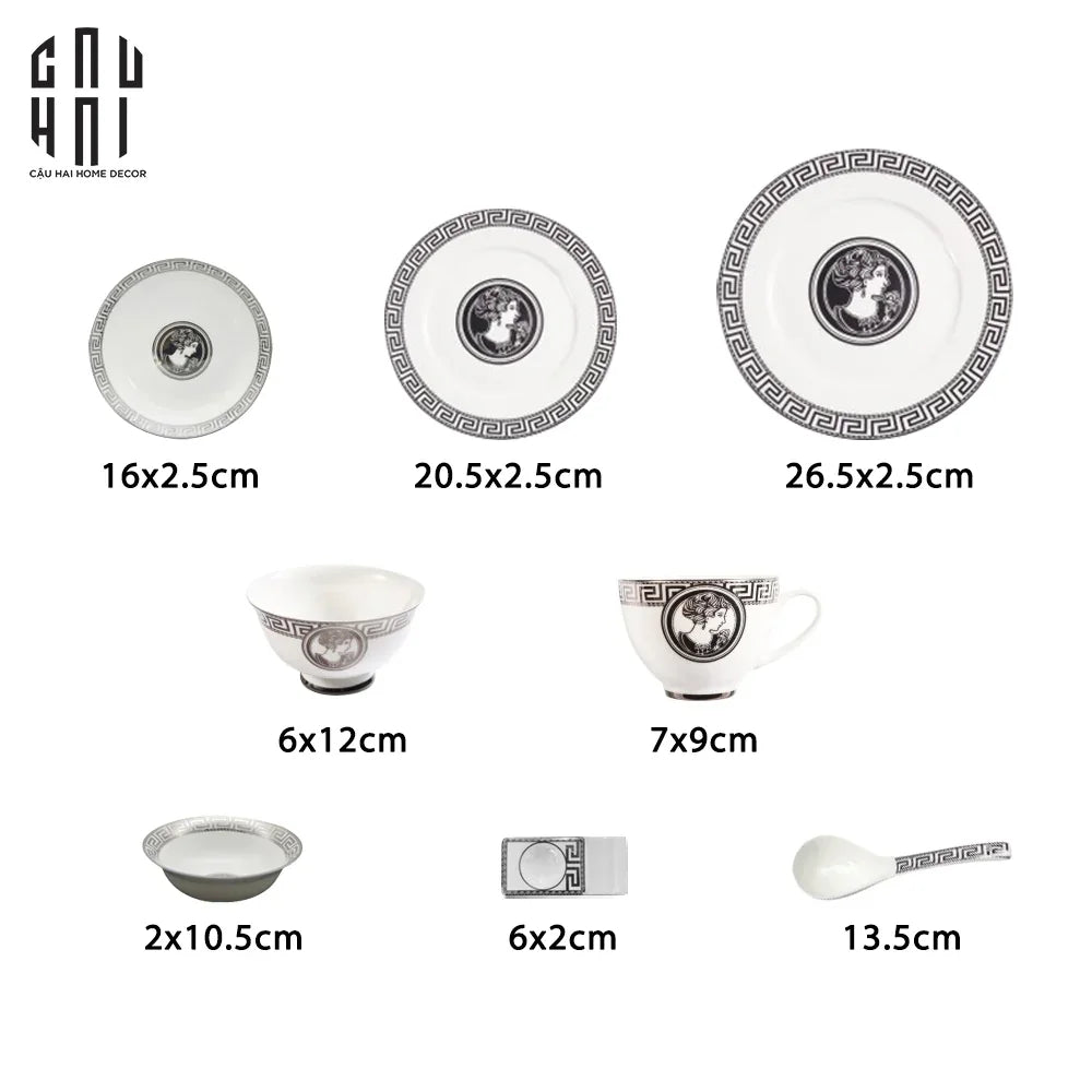 SET DINNER LADY ELEANOR 8PCS SS25-CẬU HAI HOME DECOR