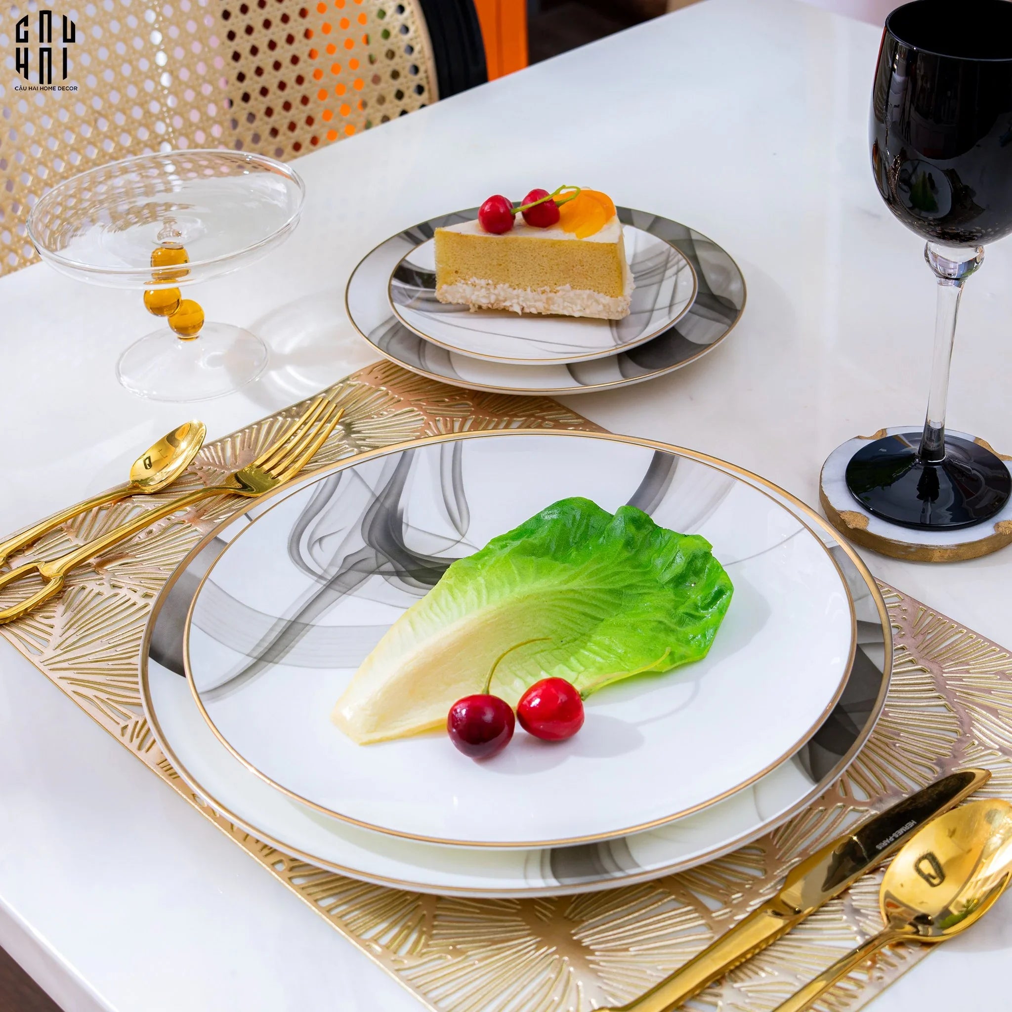 SET DINNER LE GRIS 4PCS SS25-CẬU HAI HOME DECOR