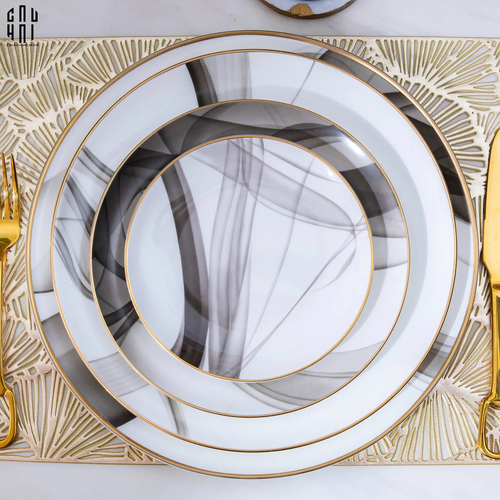 SET DINNER LE GRIS 4PCS SS25-CẬU HAI HOME DECOR