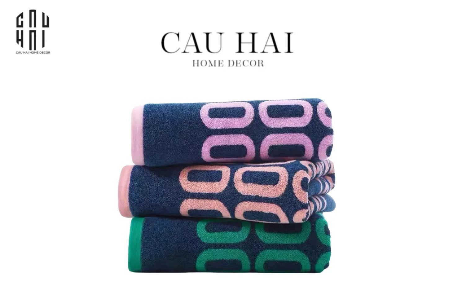 SET KHĂN TẮM 75x140 & 34x74 ZERO - ROSE NAVY BATH TOWEL-CẬU HAI HOME DECOR