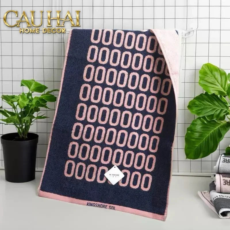 SET KHĂN TẮM 75x140 & 34x74 ZERO - ROSE NAVY BATH TOWEL-CẬU HAI HOME DECOR