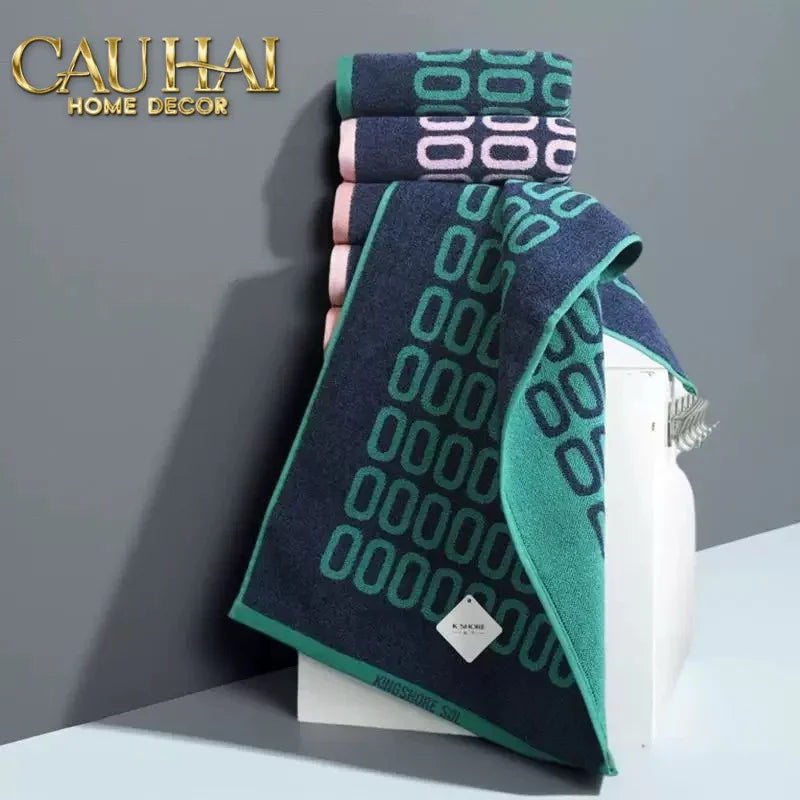 SET KHĂN TẮM 75x140 & 34x74 ZERO - VERT & MARINE BATH TOWEL-CẬU HAI HOME DECOR