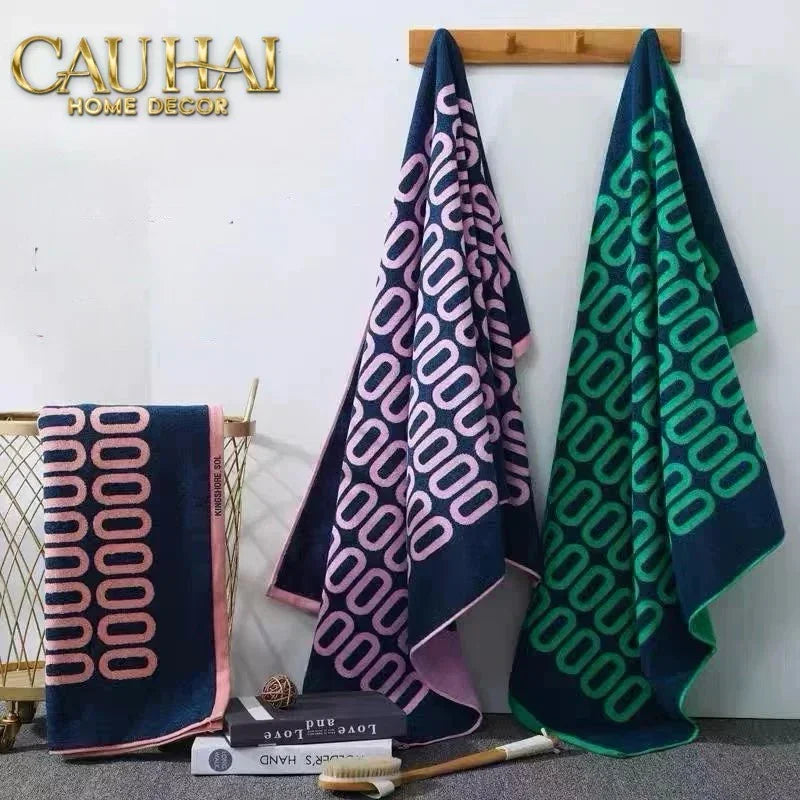 SET KHĂN TẮM 75x140 & 34x74 ZERO - VERT & MARINE BATH TOWEL-CẬU HAI HOME DECOR