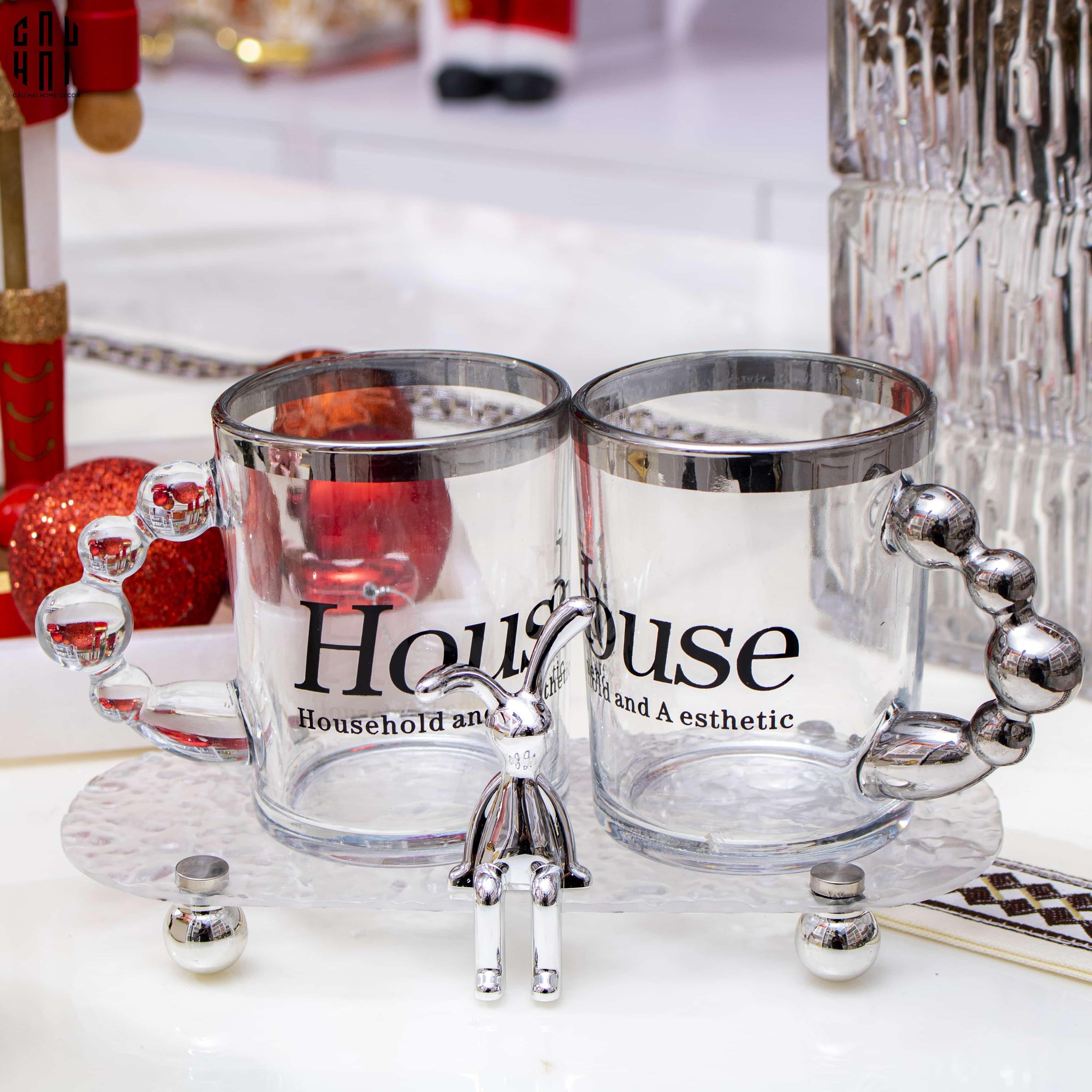 Set Khay Và 2 Ly Morning Bathroom Vanity - CẬU HAI HOME DECOR