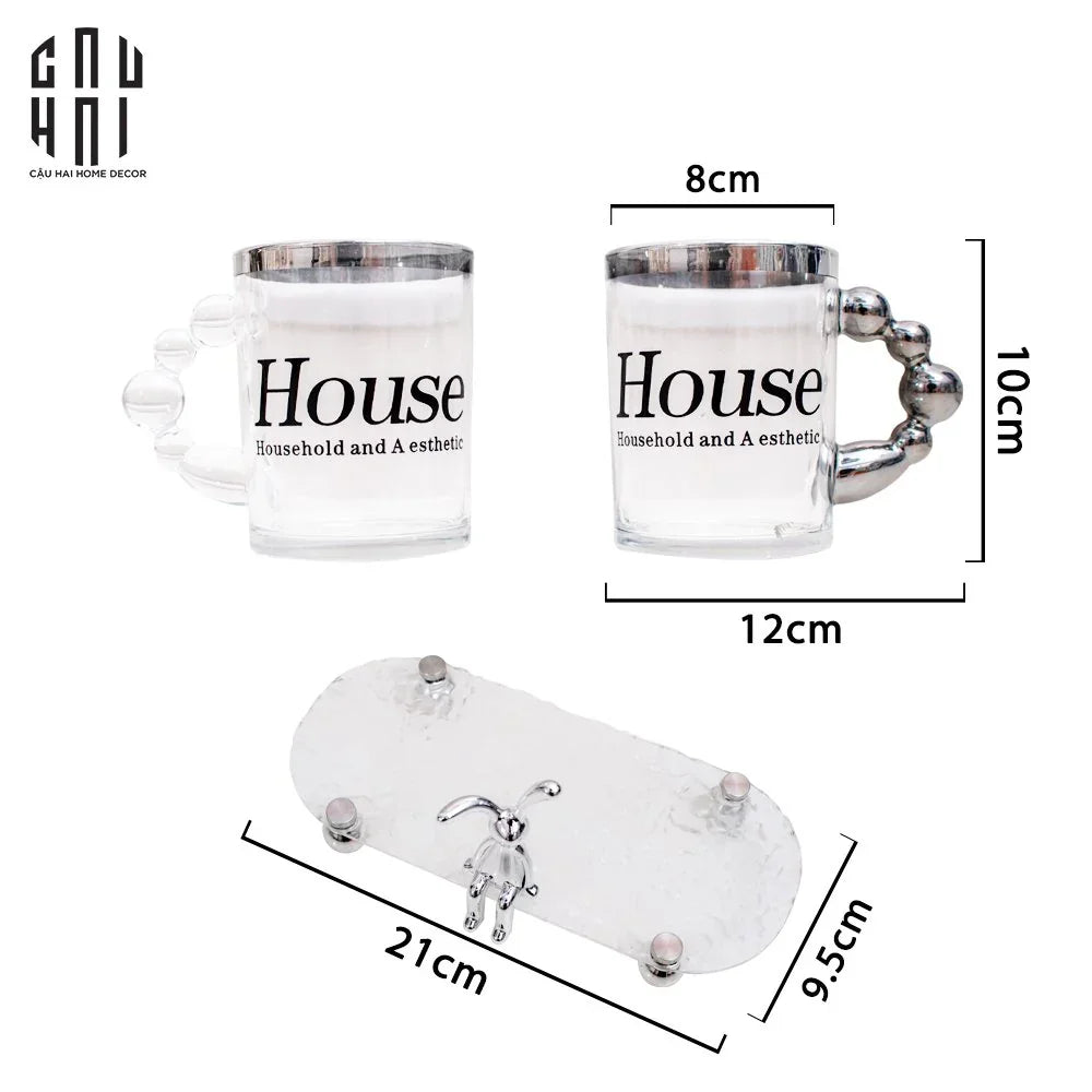 Set Khay Và 2 Ly Morning Bathroom Vanity-CẬU HAI HOME DECOR