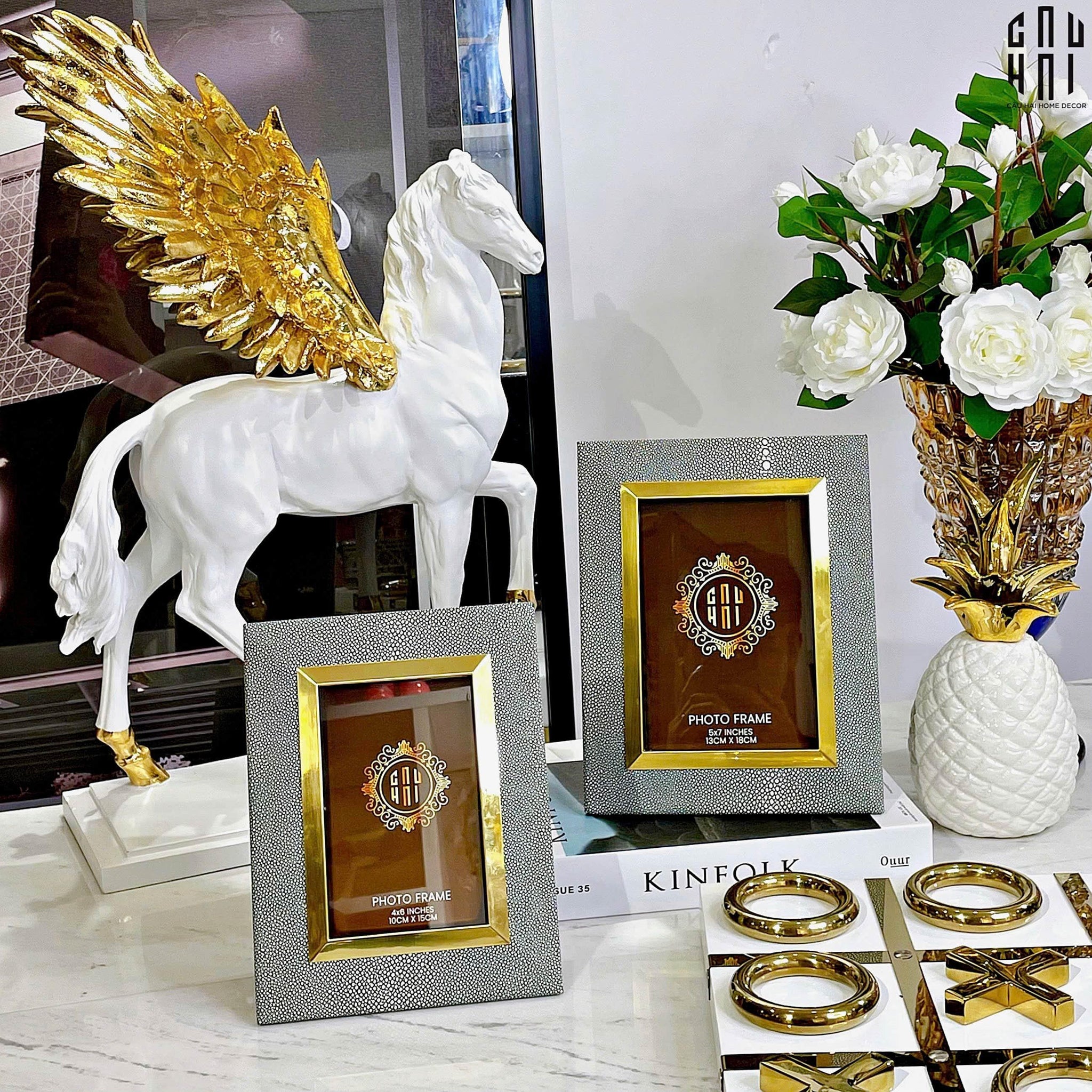 SET KHUNG ẢNH DA LEATHER TIFFANY SUPER LUXURY-CẬU HAI HOME DECOR