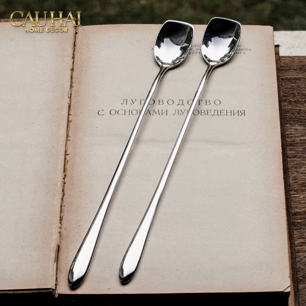 Set Muỗng Dài Thìa Coffee Silver Golden Square Head Coffee Spoon Set 4pcs. 2.2x19.5cm-CẬU HAI HOME DECOR