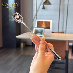 Set Muỗng Dài Thìa Coffee Silver Golden Square Head Coffee Spoon Set 4pcs. 2.2x19.5cm-CẬU HAI HOME DECOR