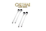 Set Muỗng Dài Thìa Coffee Silver Golden Square Head Coffee Spoon Set 4pcs. 2.2x19.5cm-Dinner Cutlery Set Dao Muỗng Nĩa-CẬU HAI HOME DECOR