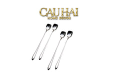 Set Muỗng Dài Thìa Coffee Silver Golden Square Head Coffee Spoon Set 4pcs. 2.2x19.5cm-CẬU HAI HOME DECOR