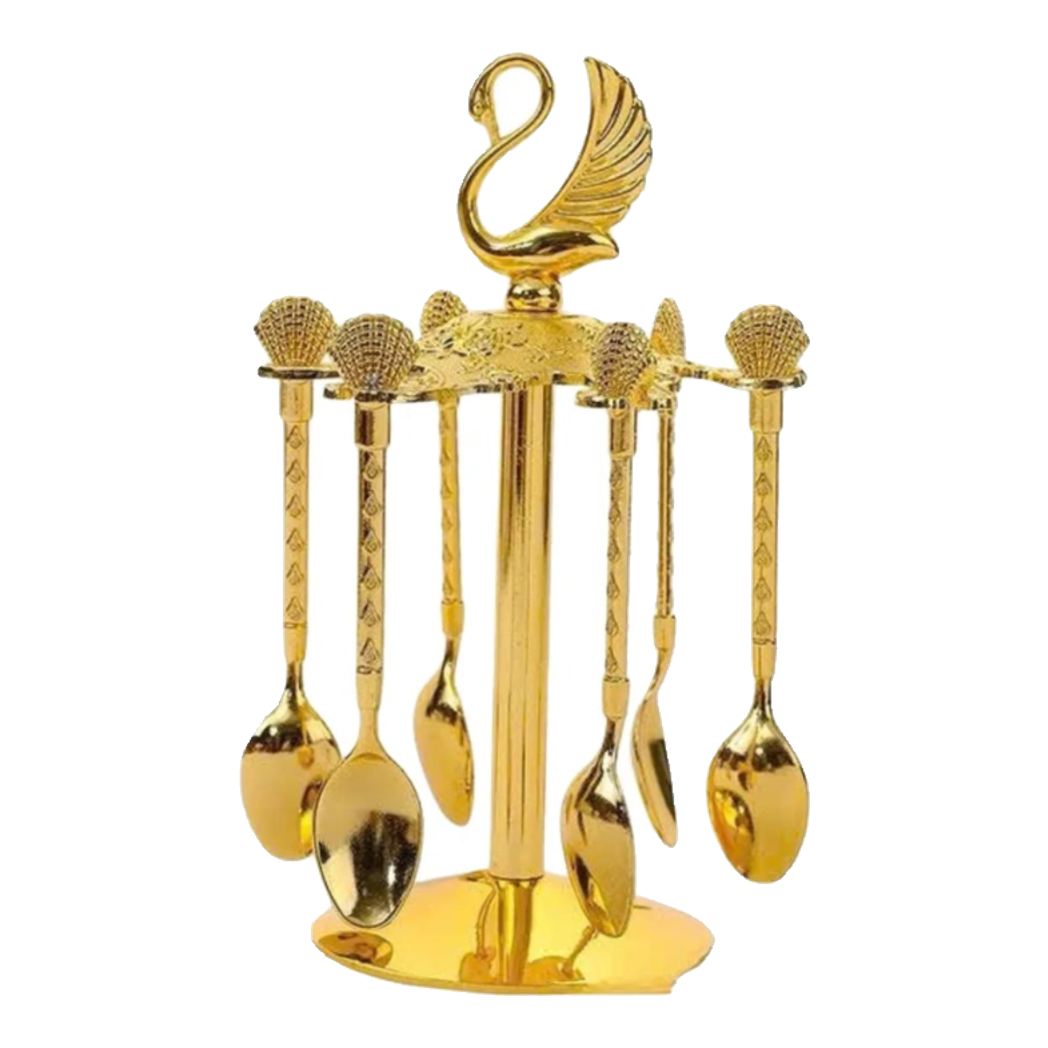 Set Muỗng  - Gold Coffee Spoon Swan Carousel 6 Cái