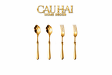 Set Muỗng Nĩa Tráng Miệng Vỏ Sò 4 Món Shell Shape Desert Cutlery Cobra Collection 4pcs-Dinner Cutlery Set Dao Muỗng Nĩa-CẬU HAI HOME DECOR