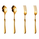 Set Muỗng Nĩa Tráng Miệng Vỏ Sò 4 Món Shell Shape Desert Cutlery Cobra Collection 4pcs
