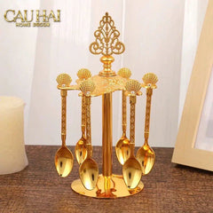 Set Muỗng Persian Gold Coffee Spoon Babylon 6Pcs-CẬU HAI HOME DECOR